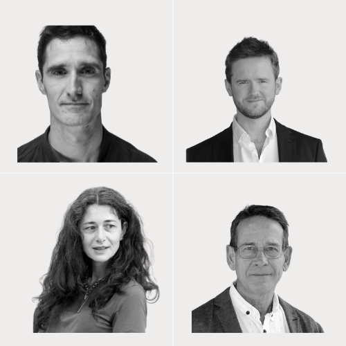 Photo de plusieurs experts de l'économie, de la philosophie et des sciences cognitives du bonheur.